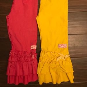 Ruffle Girl Denim Capris set